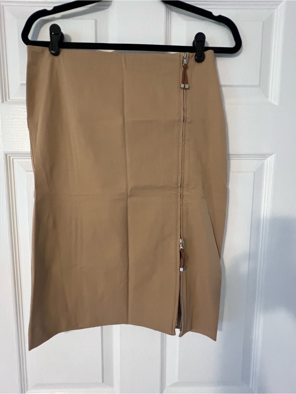 Ralph Lauren Tan Zip-Front Pencil Skirt